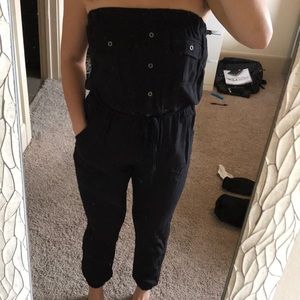 Black tube top romper